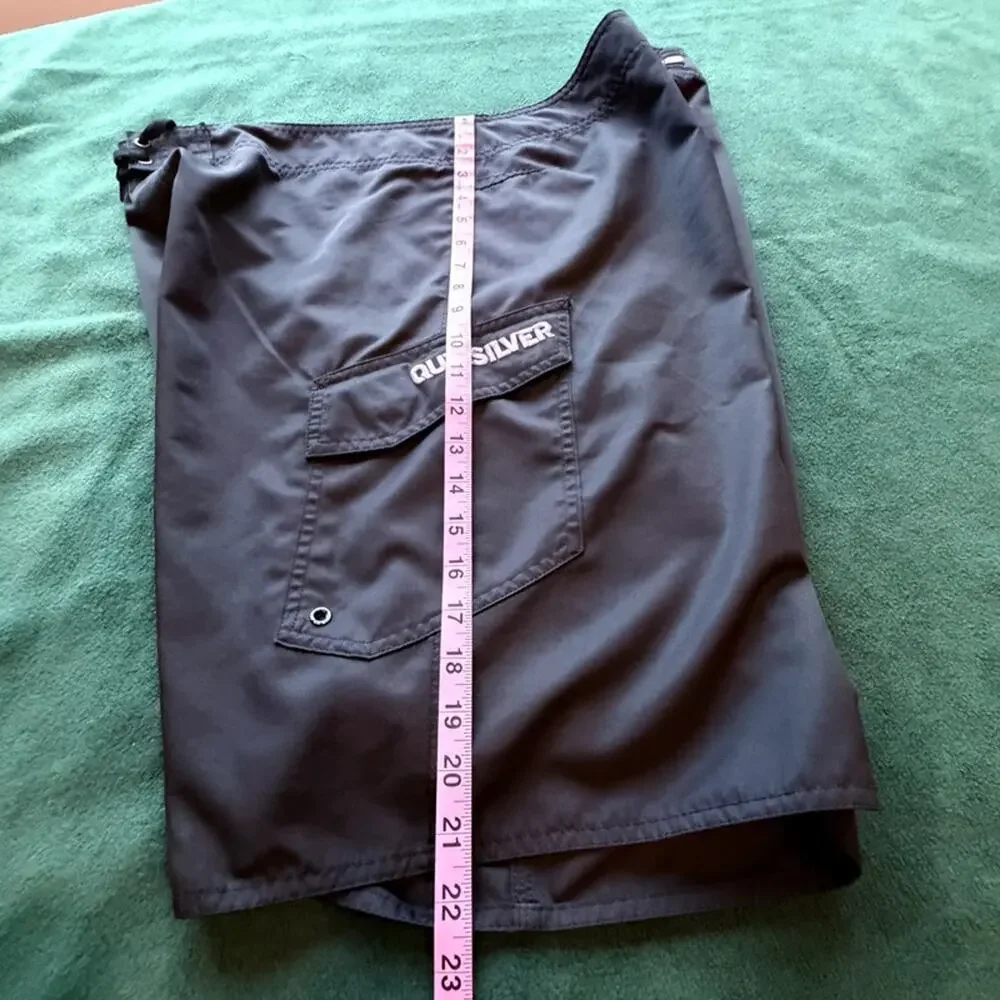 Quiksilver Black/purple logo  Board Shorts Size 40 Surf Swim